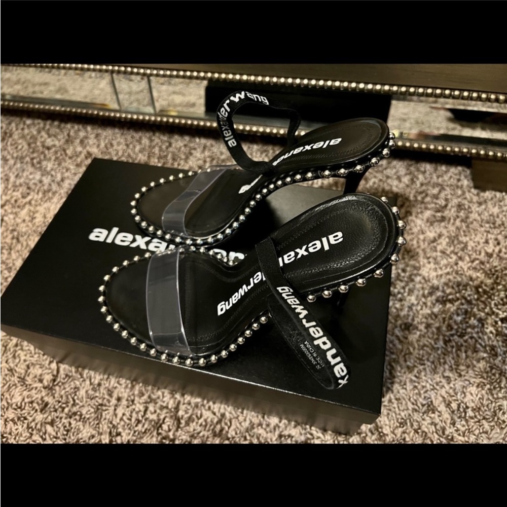 Alexander Wang Nova Logo Black Heels